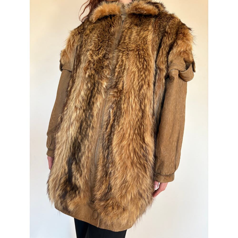 Vintage Beaver Fur Coat in Tan